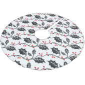 赤エレガントモダンと黒のホリーパターン ブラッシュドポリエステルツリースカート (アングル)