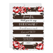 赤エレガントモダンフローラと白黒ストライプ