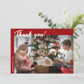 赤エレガントモダン休日の写真 サンキューカード (スタンド正面)