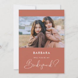 赤エレガントモダン粘土の花嫁の提案カード 招待状