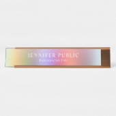 赤エレガントモダン青パープルグリーン デスクネームプレート (正面)