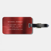 赤エレガントモノグラムの ラゲッジタグ (裏面横)
