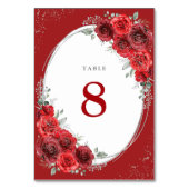 赤エレガントロゼスシルバーフローラ結婚ズ テーブルナンバー (裏面)