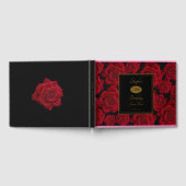 赤エレガントローズエイジ誕生日パーティー ゲストブック (全面)