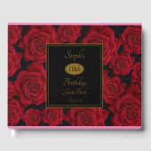 赤エレガントローズエイジ誕生日パーティー ゲストブック (正面)