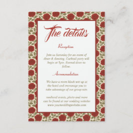 赤エレガントローズフローラ結婚詳細 エンクロージャーカード