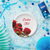 赤エレガントローズブーケパーソナライズされた ペーパープレート (パーティー)