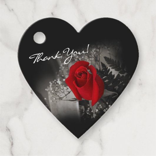 赤エレガントローズモノクローム赤ちゃんの息 フェイバータグ (正面)