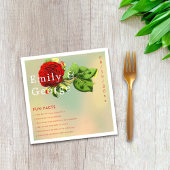 赤エレガントローズロマンチックフローラおもしろいファクト結婚ズ スタンダードカクテルナプキン