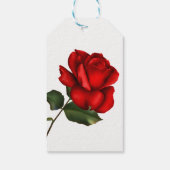 赤エレガントローズロングステムフローラ党の賛成 ギフトタグ (裏面)