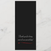 赤エレガントローズヴィネット結婚のメニューカード メニュー (裏面)