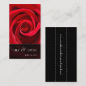赤エレガントローズ結婚のウェブサイト エンクロージャーカード (正面/裏面)