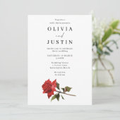 赤エレガントローズ結婚ズ 招待状 (スタンド正面)