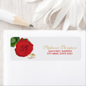 赤エレガントローズ結婚住所 シール (インサイチュ)
