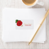 赤エレガントローズ結婚住所 シール (インサイチュ)