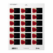 赤エレガントローズ結婚差出人住所ラベル ラベル (フルシート)