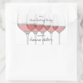 赤エレガントワイングラス 長方形シール (バッグ)