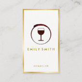 赤エレガントワイン染色ワイングラスフェイク金ゴールド縁ど 名刺 (正面)