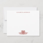 赤エレガントヴィンテージフランスのトイルフラットノートカード ノートカード (正面)