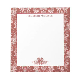 赤エレガントヴィンテージフランスのトイル ノートパッド