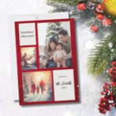 赤エレガント三モダン色のコラージュ シーズンカード