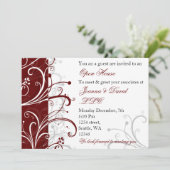 赤エレガント企業のパーティの招待状 招待状 (スタンド正面)