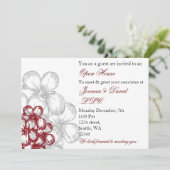 赤エレガント企業のパーティの招待状 招待状 (スタンド正面)