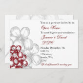 赤エレガント企業のパーティの招待状 招待状 (正面/裏面)