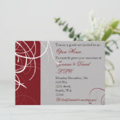 赤エレガント企業のパーティの招待状 招待状 (スタンド正面)