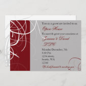 赤エレガント企業のパーティの招待状 招待状 (正面/裏面)