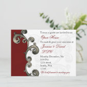 赤エレガント企業のパーティの招待状 招待状 (スタンド正面)