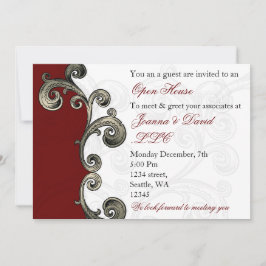 赤エレガント企業のパーティの招待状 招待状