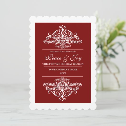 赤エレガント会社の季節の挨拶 シーズンカード (スタンド正面)