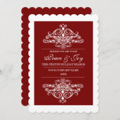 赤エレガント会社の季節の挨拶 シーズンカード (正面/裏面)