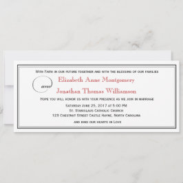 赤エレガント信希望ラブ結婚式招待状 招待状