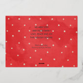 赤エレガント写数々の真の銀色 箔シーズンカード (裏面)