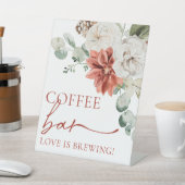 赤エレガント冬クリスマスコーヒーバーサイン 台座サイン (インサイチュ)