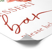 赤エレガント冬クリスマスデザートバーサイン ポスター (角)