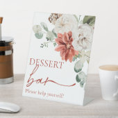 赤エレガント冬クリスマスデザートバーサイン 台座サイン (インサイチュ)