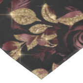 赤エレガント及び金ゴールドバラ花柄 テーブルクロス (アングル)