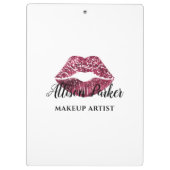 赤エレガント唇メイクアップアーティスト クリップボード (裏面)