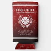 赤エレガント大理石消防士の退職 スリム缶クーラー (裏面)