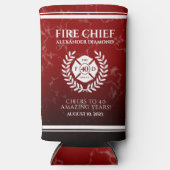 赤エレガント大理石消防士の退職 スリム缶クーラー (正面)