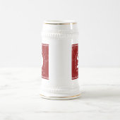赤エレガント大理石20年勤続記念日 ビールジョッキ (中央)