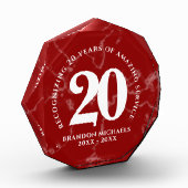 赤エレガント大理石20年勤続記念日 フォトブロック (左)