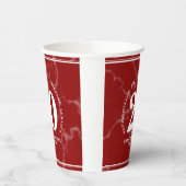 赤エレガント大理石20年勤続記念日 紙コップ (左)