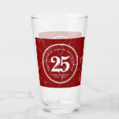 赤エレガント大理石25年勤続記念日 タンブラーグラス (裏面)