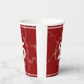 赤エレガント大理石25年勤続記念日 紙コップ (左)