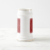 赤エレガント大理石5年勤続記念日 ビールジョッキ (中央)