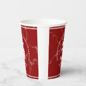 赤エレガント大理石5年勤続記念日 紙コップ (右)